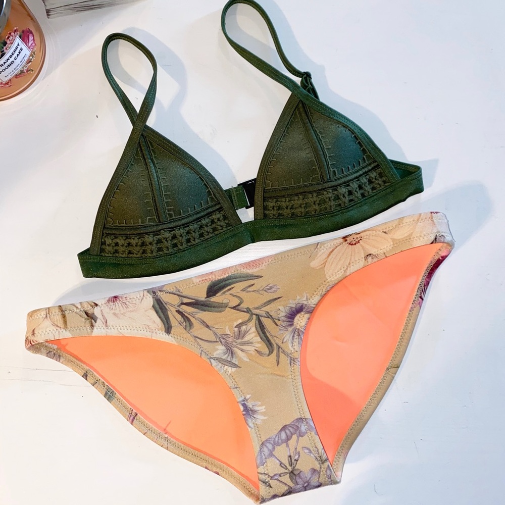 Triangl Bikini with Green Top